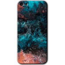 Gramaphone Apple iPhone 5s Kılıf Hd Desen Baskılı Arka Kapak + Kırılmaz Cam - Liquid Colorfull