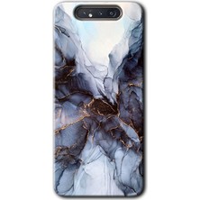 Gramaphone Galaxy A80 Kılıf Hd Desen Baskılı Arka Kapak + Kırılmaz Cam - Otantik Mermer