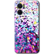 Gramaphone Xiaomi Redmi 10 5g Kılıf Hd Desen Baskılı Arka Kapak + Esnek Nano Cam - Mosaic Fragments Colorfull