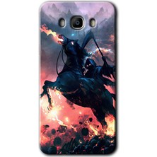 Gramaphone Galaxy J7 2016 Kılıf Hd Desen Baskılı Arka Kapak + Kırılmaz Cam - Bloodhorne