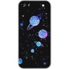 Gramaphone Apple iPhone 5s Kılıf Hd Desen Baskılı Arka Kapak + Esnek Nano Cam - Samanyolu Galaksi