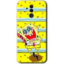 Gramaphone Huawei Mate 20 Lite Kılıf Hd Desen Baskılı Arka Kapak + Esnek Nano Cam - Aşık Sünger Bob