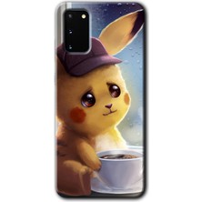 Gramaphone Galaxy S20 Kılıf Hd Desen Baskılı Arka Kapak + Esnek Nano Cam - Üzgün Pikaçu
