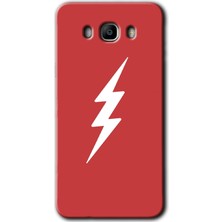 Gramaphone Galaxy J7 2016 Kılıf Hd Desen Baskılı Arka Kapak + Kırılmaz Cam - Flash Logo