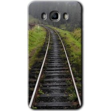 Gramaphone Galaxy J7 2016 Kılıf Hd Desen Baskılı Arka Kapak + Kırılmaz Cam - Tren Yolu