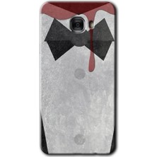 Galaxy C7 Kılıf Hd Desen Baskılı Arka Kapak + Esnek Nano Cam - Gentleman Blood