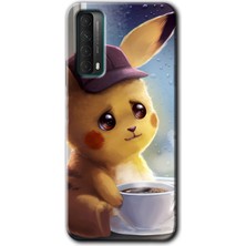 Gramaphone Huawei P Smart 2021 Kılıf Hd Desen Baskılı Arka Kapak + Esnek Nano Cam - Üzgün Pikaçu