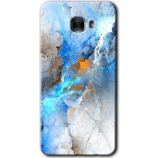 Gramaphone Galaxy C7 Kılıf Hd Desen Baskılı Arka Kapak + Esnek Nano Cam - Mavi Buzul