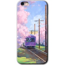 Gramaphone Apple iPhone 6s Plus Kılıf Hd Desen Baskılı Arka Kapak + Kırılmaz Cam - Rails Paint