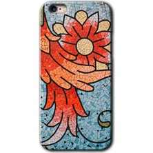 Gramaphone Apple iPhone 6s Plus Kılıf Hd Desen Baskılı Arka Kapak + Kırılmaz Cam - Mozaik Çiçek