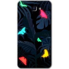 Gramaphone Galaxy J7 Prime Kılıf Hd Desen Baskılı Arka Kapak + Kırılmaz Cam - Lighter Butterfly