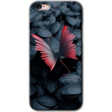 Gramaphone Apple iPhone 6s Plus Kılıf Hd Desen Baskılı Arka Kapak + Kırılmaz Cam - Dark Butterfly
