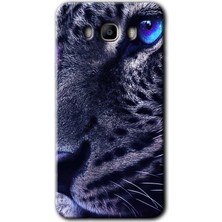 Gramaphone Galaxy J7 2016 Kılıf Hd Desen Baskılı Arka Kapak + Kırılmaz Cam - Kaplan
