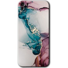 Gramaphone Apple iPhone 5s Kılıf Hd Desen Baskılı Arka Kapak + Esnek Nano Cam - Liquid Mermer