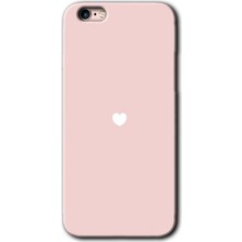 iPhone 6s Plus Kılıf Hd Desen Baskılı Arka Kapak + Kırılmaz Cam - Sade Kalp