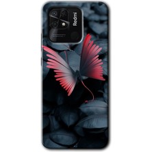 Gramaphone Redmi 10C Kılıf Hd Desen Baskılı Arka Kapak + Kırılmaz Cam - Dark Butterfly