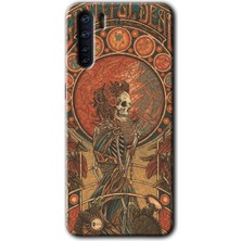 Gramaphone Oppo A91 Kılıf Hd Desen Baskılı Arka Kapak + Kırılmaz Cam - İskeleet Aşk