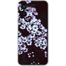 Oppo Reno 3 Kılıf Hd Desen Baskılı Arka Kapak - Beyaz Çiçek