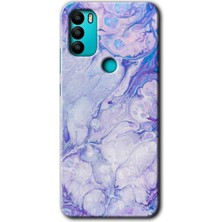 Gramaphone General Mobile Gm 21 Plus Kılıf Hd Desen Baskılı Arka Kapak + Kırılmaz Cam - Spots Lilac
