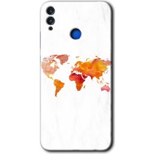Gramaphone Honor 8x Kılıf Hd Desen Baskılı Arka Kapak - Dünya Haritası