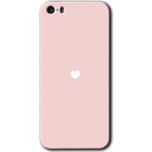 Gramaphone Apple iPhone 5s Kılıf Hd Desen Baskılı Arka Kapak + Kırılmaz Cam - Sade Kalp