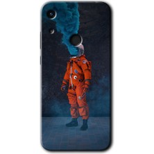 Gramaphone Huawei Y6S Kılıf Hd Desen Baskılı Arka Kapak + Kırılmaz Cam - Smoke Astronot