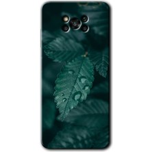 Gramaphone Poco X3 Nfc Kılıf Hd Desen Baskılı Arka Kapak + Esnek Nano Cam - Yağmurlu Yaprak