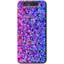Gramaphone Galaxy A80 Kılıf Hd Desen Baskılı Arka Kapak + Kırılmaz Cam - Pixel Mozaik