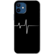 Gramaphone Apple iPhone 12 Kılıf Hd Desen Baskılı Arka Kapak + Esnek Nano Cam - Heart Rytm