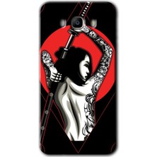 Gramaphone Galaxy J7 2016 Kılıf Hd Desen Baskılı Arka Kapak + Kırılmaz Cam - Samurai Girl