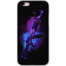 Gramaphone Apple iPhone 6s Plus Kılıf Hd Desen Baskılı Arka Kapak + Kırılmaz Cam - Ak