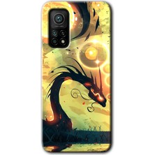 Gramaphone Xiaomi Mi 10T Kılıf Hd Desen Baskılı Arka Kapak + Kırılmaz Cam - Digital Dragon