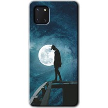 Gramaphone Galaxy Note 10 Lite Kılıf Hd Desen Baskılı Arka Kapak + Kırılmaz Cam - Dolunay Yalnızlık