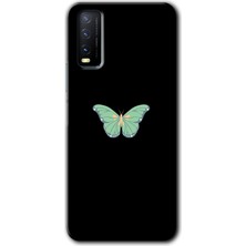 Gramaphone Vivo Y20 Kılıf Hd Desen Baskılı Arka Kapak + Esnek Nano Cam - Butterfly Tree