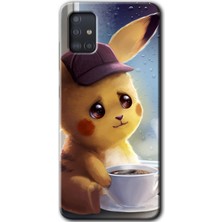 Galaxy A51 Kılıf Hd Desen Baskılı Arka Kapak + Esnek Nano Cam - Üzgün Pikaçu