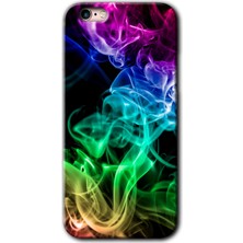 Gramaphone Apple iPhone 6s Plus Kılıf Hd Desen Baskılı Arka Kapak + Kırılmaz Cam - Smoke Colorful