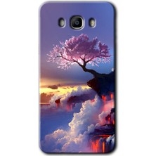 Gramaphone Galaxy J7 2016 Kılıf Hd Desen Baskılı Arka Kapak + Kırılmaz Cam - Wash Red Wall