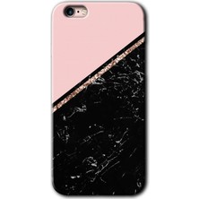 Gramaphone Apple iPhone 6s Kılıf Hd Desen Baskılı Arka Kapak + Kırılmaz Cam - Yarım Mermer