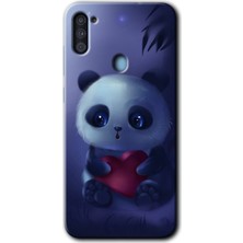 Gramaphone Galaxy M11 Kılıf Hd Desen Baskılı Arka Kapak + Esnek Nano Cam - Bebek Panda