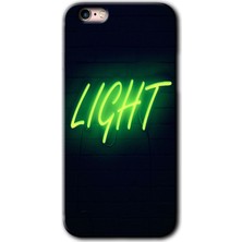 Gramaphone Apple iPhone 6s Plus Kılıf Hd Desen Baskılı Arka Kapak + Kırılmaz Cam - Neon Inscription