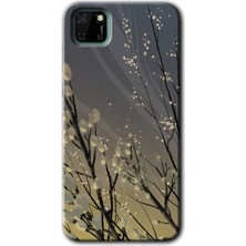 Gramaphone Huawei Y5P Kılıf Hd Desen Baskılı Arka Kapak + Esnek Nano Cam - Branches Flowers