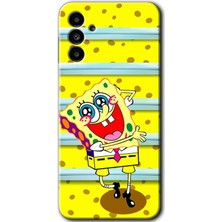 Gramaphone Galaxy M23 Kılıf Hd Desen Baskılı Arka Kapak + Esnek Nano Cam - Aşık Sünger Bob