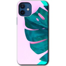 Gramaphone Apple iPhone 12 Kılıf Hd Desen Baskılı Arka Kapak + Kırılmaz Cam - 3D Yaprak