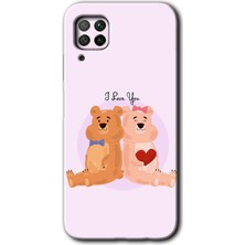 Huawei P40 Lite Kılıf Hd Desen Baskılı Arka Kapak + Esnek Nano Cam - Sevgili Ayıcık