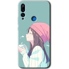 Gramaphone Huawei Y9 Prime 2019 Kılıf Hd Desen Baskılı Arka Kapak + Esnek Nano Cam - Happy Girl