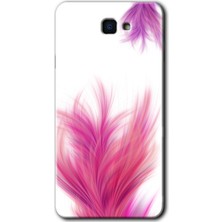 Gramaphone Galaxy J7 Prime Kılıf Hd Desen Baskılı Arka Kapak + Kırılmaz Cam - Pembe Tüy