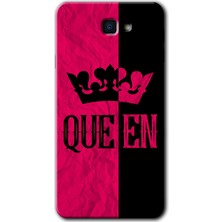 Gramaphone Galaxy J7 Prime Kılıf Hd Desen Baskılı Arka Kapak + Kırılmaz Cam - Queen