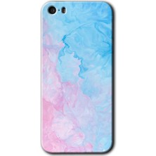 Gramaphone Apple iPhone 5s Kılıf Hd Desen Baskılı Arka Kapak + Esnek Nano Cam - Blue Art