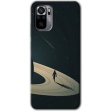 Redmi Note 10 Kılıf Hd Desen Baskılı Arka Kapak + Esnek Nano Cam - Space Planet