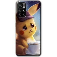 Gramaphone Poco M4 Pro 5g Kılıf Hd Desen Baskılı Arka Kapak + Esnek Nano Cam - Üzgün Pikaçu